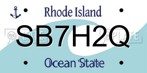 SB7H2Q Rhode Island License Plate
