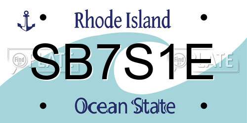 SB7S1E Rhode Island License Plate