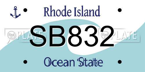 SB832 Rhode Island License Plate
