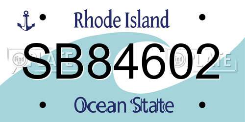 SB84602 Rhode Island License Plate