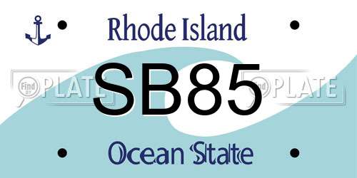 SB85 Rhode Island License Plate