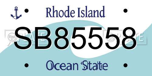 SB85558 Rhode Island License Plate