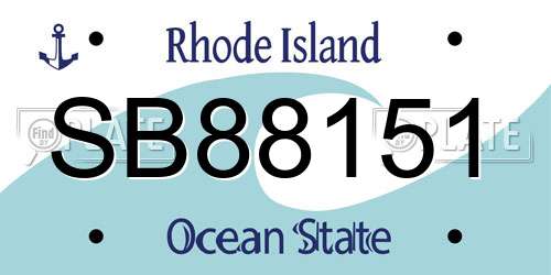 SB88151 Rhode Island License Plate