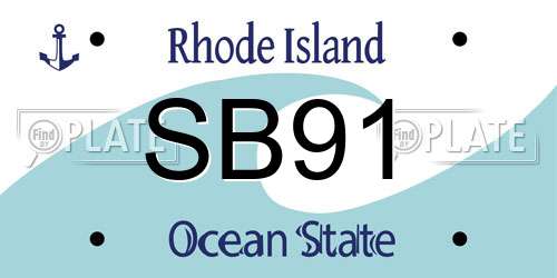 SB91 Rhode Island License Plate