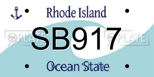 SB917 Rhode Island License Plate