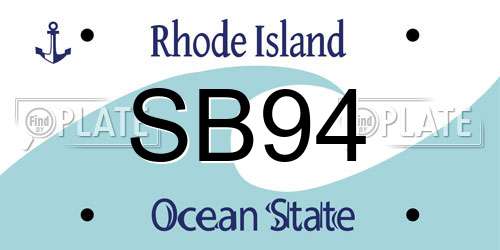 SB94 Rhode Island License Plate