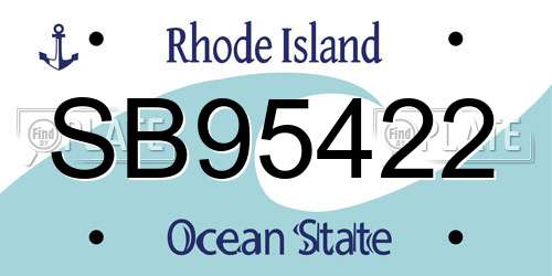 SB95422 Rhode Island License Plate
