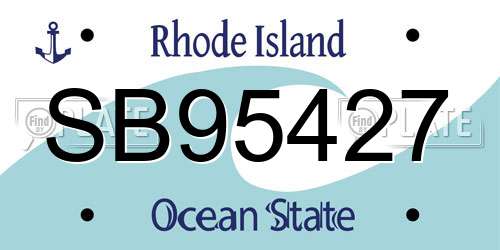 SB95427 Rhode Island License Plate