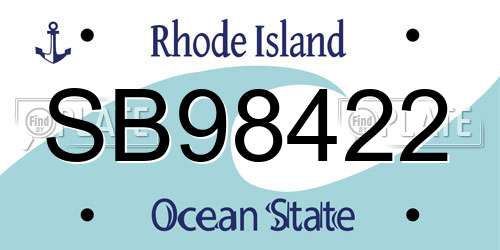 SB98422 Rhode Island License Plate