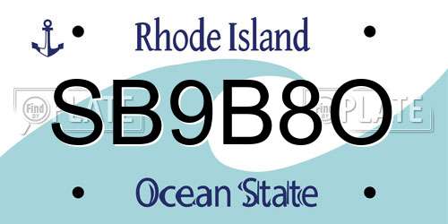 SB9B8O Rhode Island License Plate