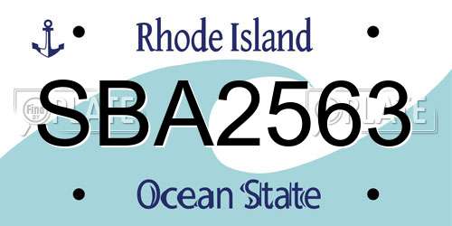 SBA2563 Rhode Island License Plate