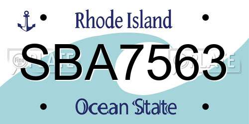 SBA7563 Rhode Island License Plate