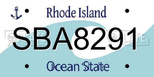 SBA8291 Rhode Island License Plate