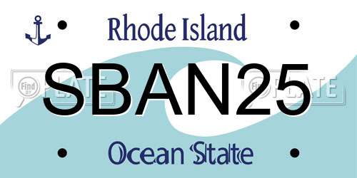 SBAN25 Rhode Island License Plate