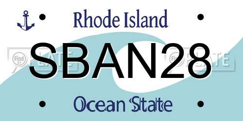 SBAN28 Rhode Island License Plate