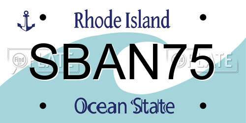 SBAN75 Rhode Island License Plate