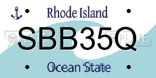 SBB35Q Rhode Island License Plate