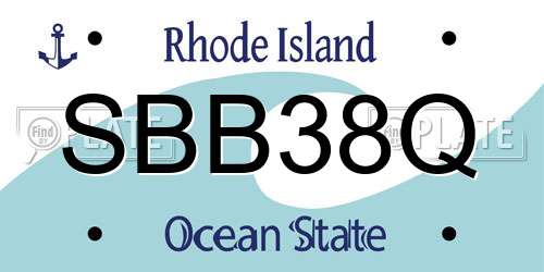 SBB38Q Rhode Island License Plate