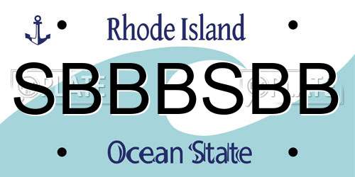 SBBBSBB Rhode Island License Plate