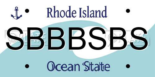 SBBBSBS Rhode Island License Plate