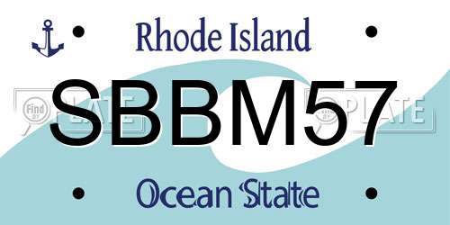 SBBM57 Rhode Island License Plate