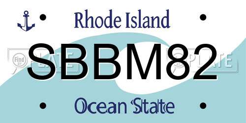 SBBM82 Rhode Island License Plate