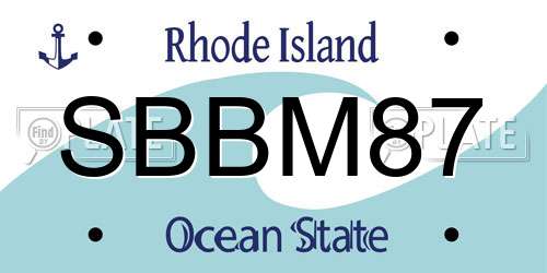 SBBM87 Rhode Island License Plate