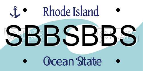 SBBSBBS Rhode Island License Plate