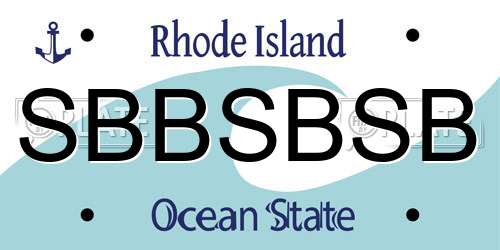 SBBSBSB Rhode Island License Plate