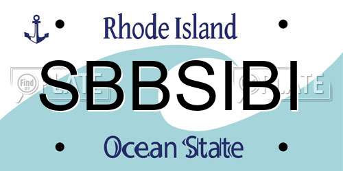SBBSIBI Rhode Island License Plate