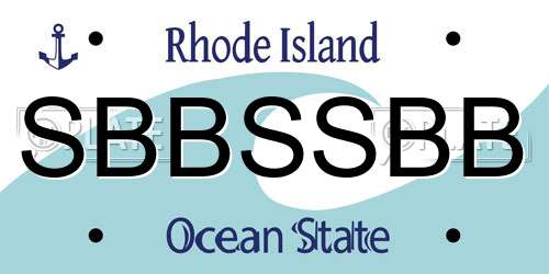 SBBSSBB Rhode Island License Plate