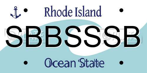 SBBSSSB Rhode Island License Plate