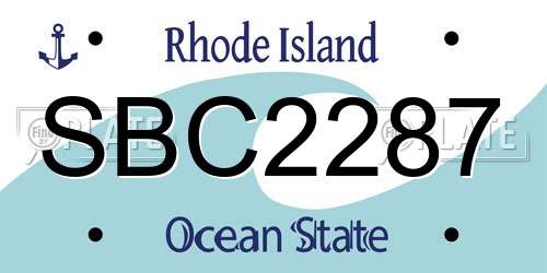 SBC2287 Rhode Island License Plate
