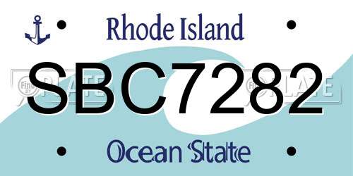 SBC7282 Rhode Island License Plate