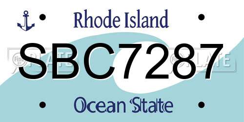 SBC7287 Rhode Island License Plate