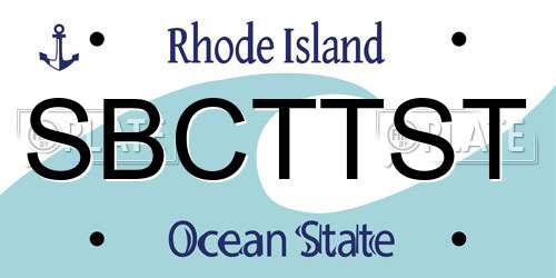 SBCTTST Rhode Island License Plate