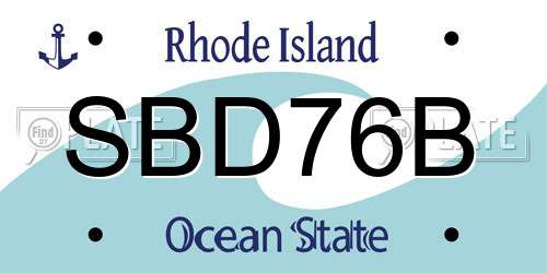 SBD76B Rhode Island License Plate