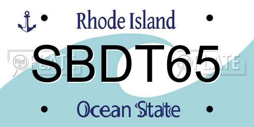 SBDT65 Rhode Island License Plate