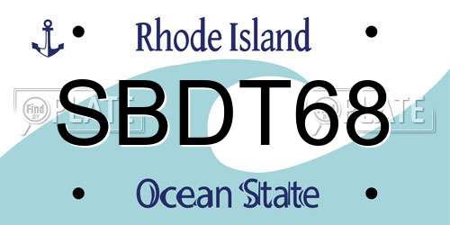 SBDT68 Rhode Island License Plate