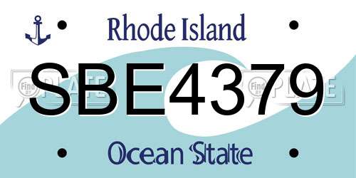 SBE4379 Rhode Island License Plate