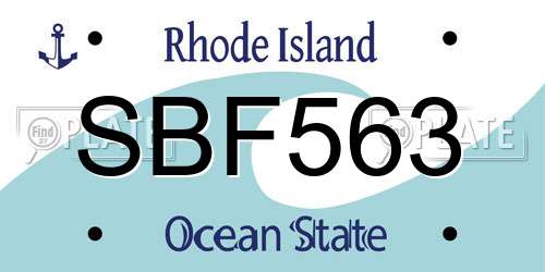 SBF563 Rhode Island License Plate