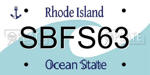 SBFS63 Rhode Island License Plate