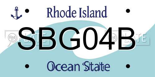 SBG04B Rhode Island License Plate