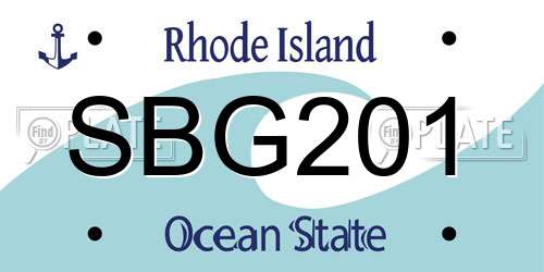 SBG201 Rhode Island License Plate