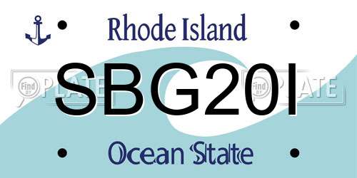 SBG20I Rhode Island License Plate