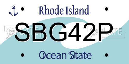 SBG42P Rhode Island License Plate