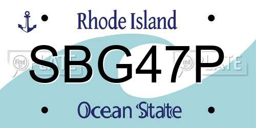SBG47P Rhode Island License Plate