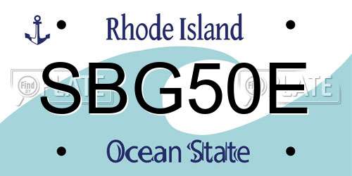 SBG50E Rhode Island License Plate