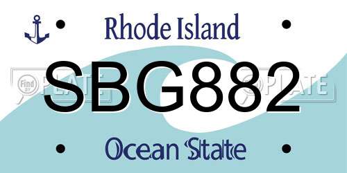 SBG882 Rhode Island License Plate