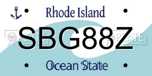 SBG88Z Rhode Island License Plate